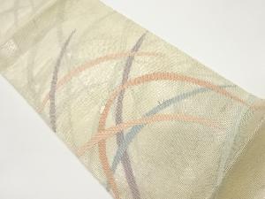 紗 芝模様織出し袋帯